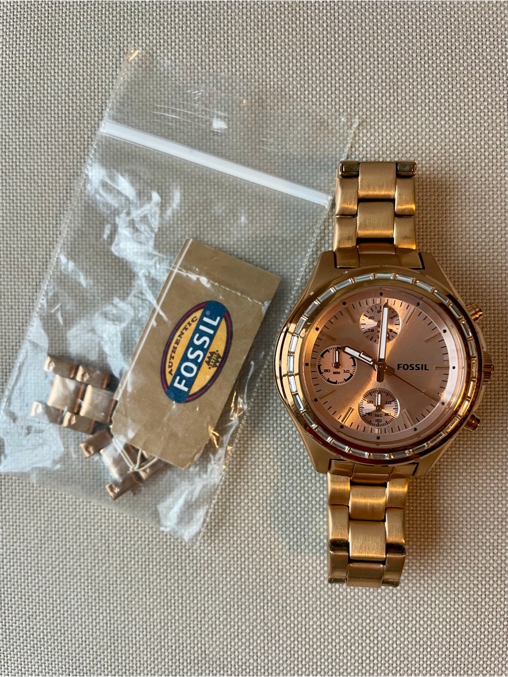 Fossil Rose Gold Metal Bracelet Chronograph Watch
